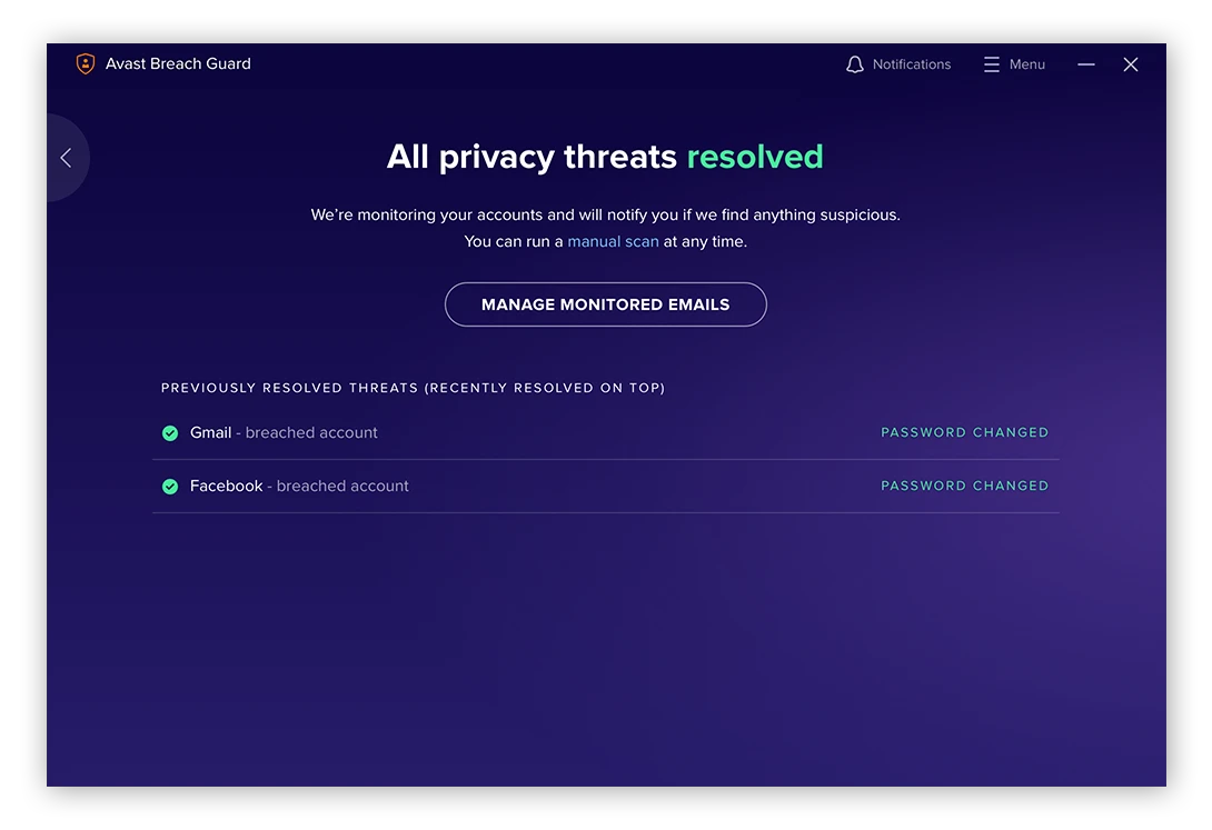 Avast BreachGuard的隐私报告，专为Windows10设计
